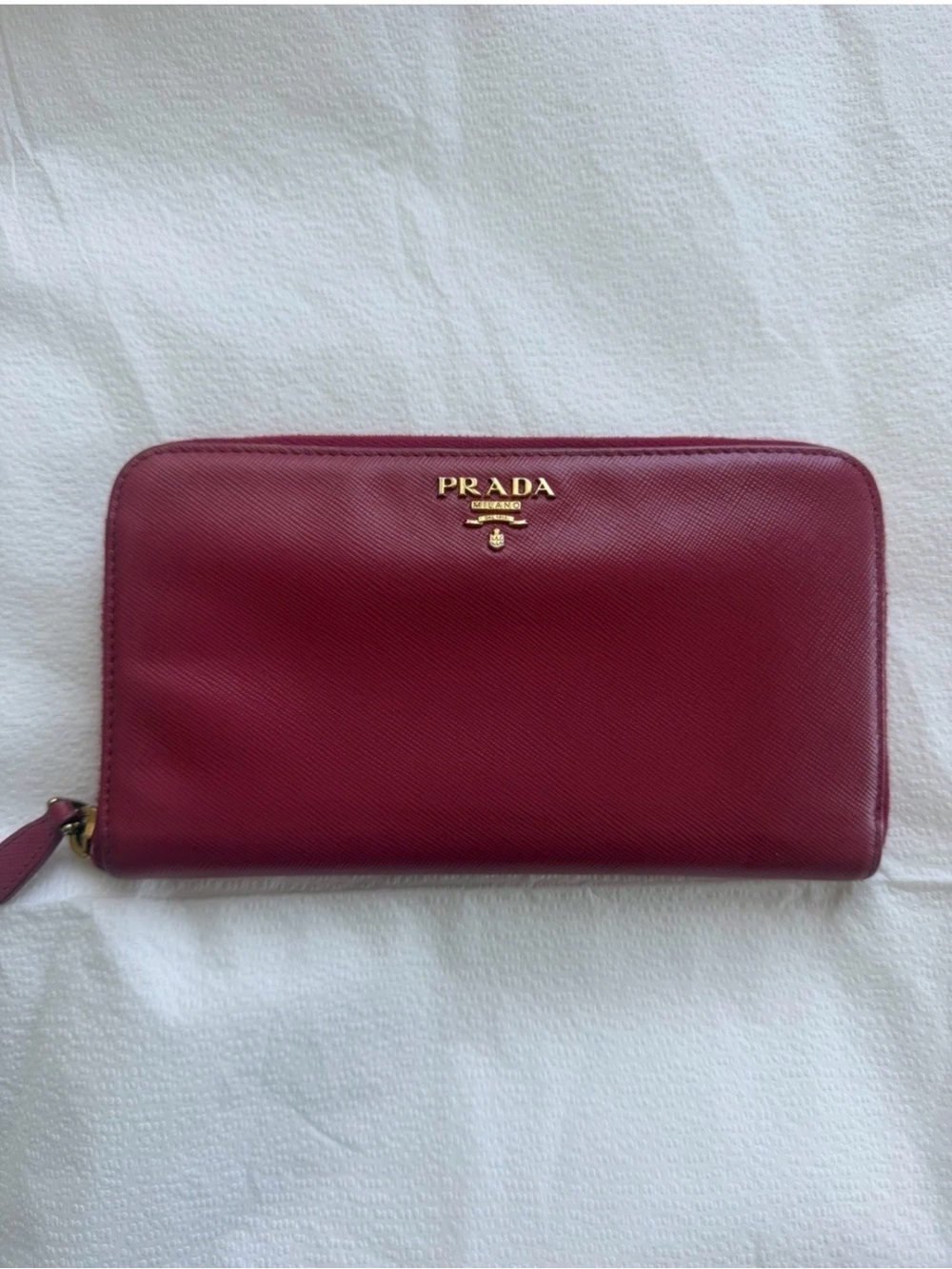 Prada Saffiano Zip-Around Wallet in Peony/pink with Gold Hardware - Picture 3 of 10